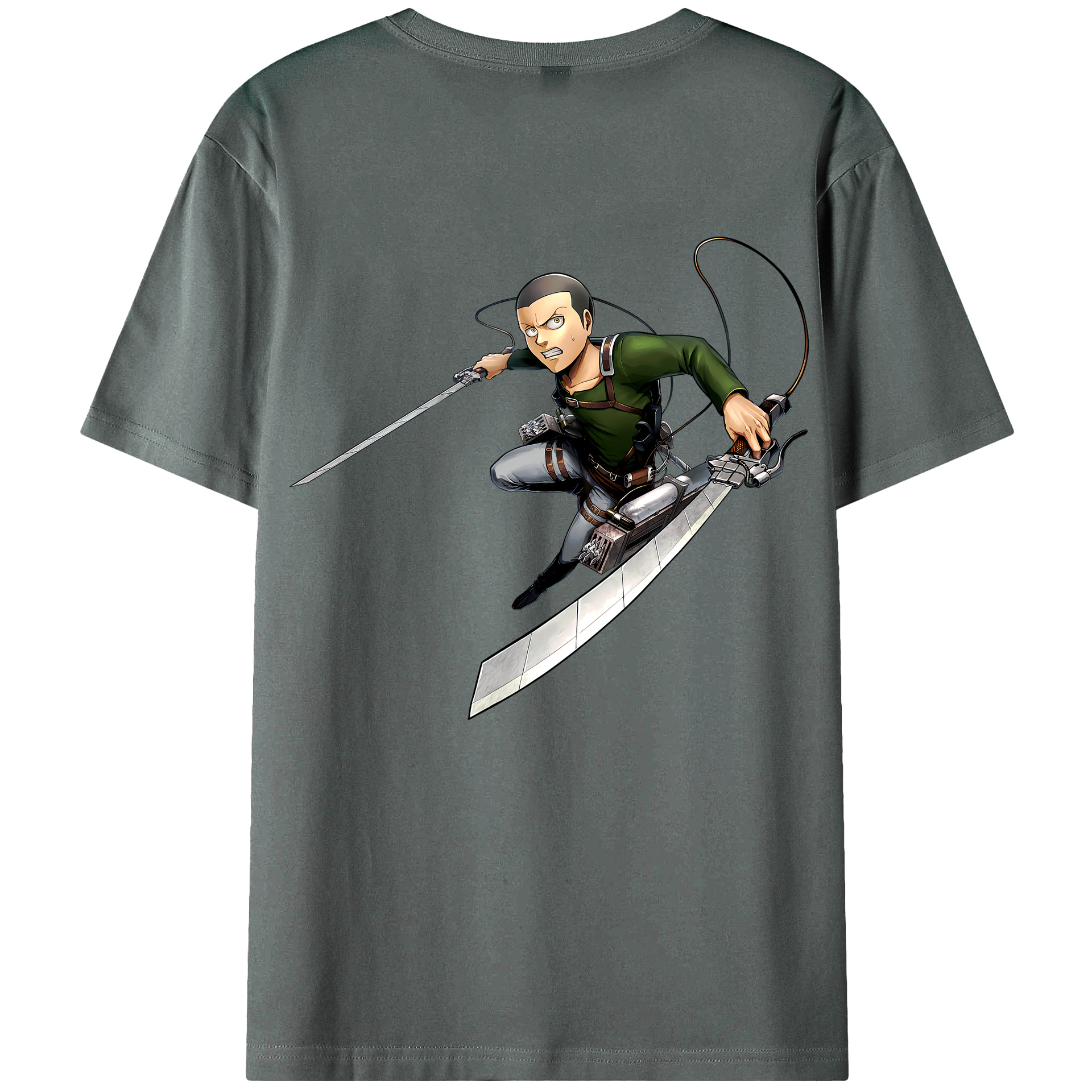 （画像用） 進撃の巨人 コニー·スプリンガー Attack on Titan Connie Springer 綿100％ メンズ半袖Tシャツ（バックプリント） 通気性